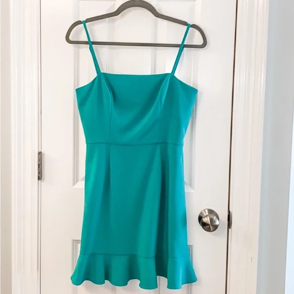 French Connection | Dresses | French Connection Whisper Frill Hem Dress In  Peacock Green | Poshmark